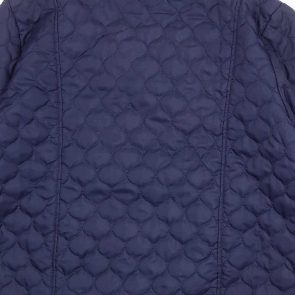 Womens UK Size 14 Gabriella Vicenga Blue Quilted Coat