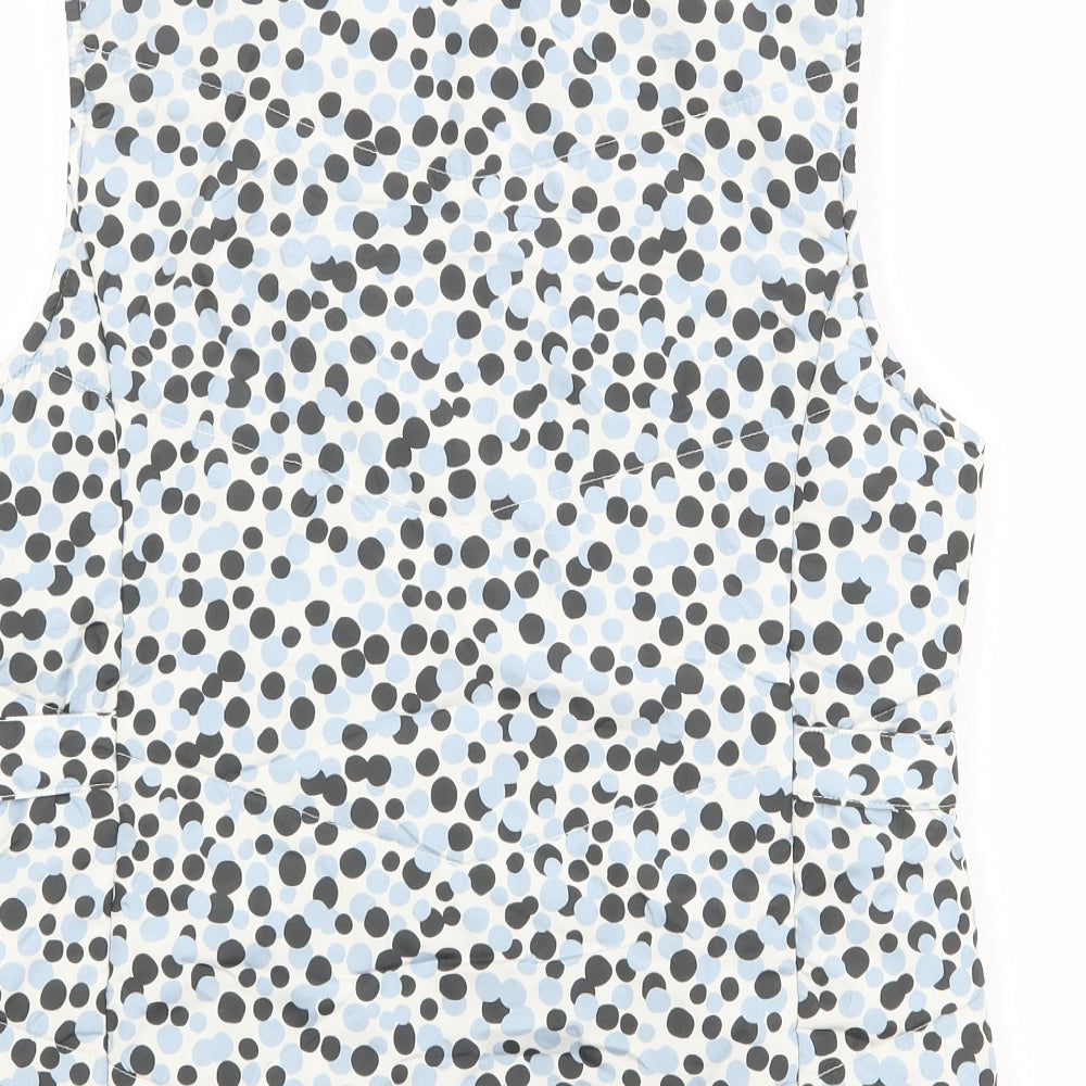 M&Co Womens White Polka Dot Gilet Jacket Size 8 Zip