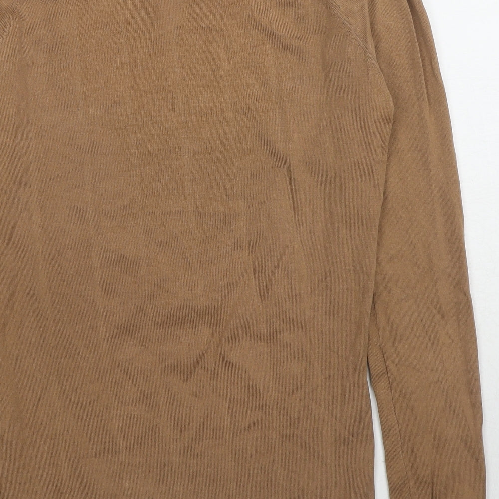 Jacob Womens Brown Boat Neck Cotton Pullover Jumper Size S