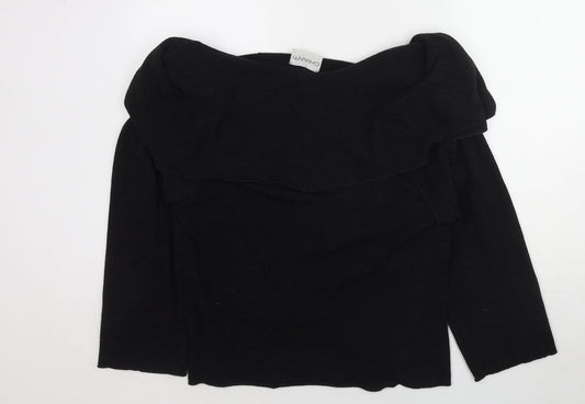 Chianti Womens Black V-Neck Polyester Cardigan Jumper Size L