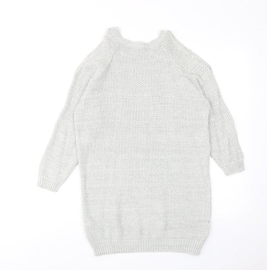 Womens UK Size XS Bershka Grey Pullover Jumper