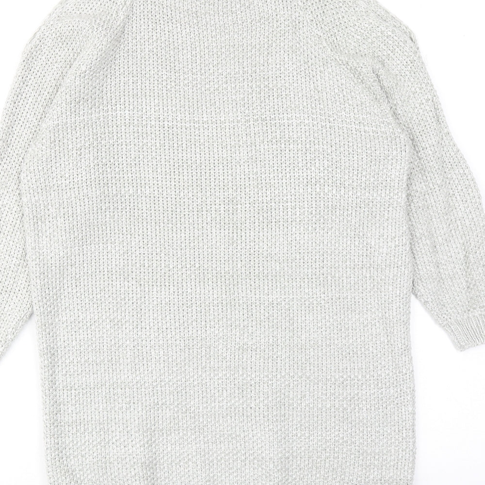 Womens UK Size XS Bershka Grey Pullover Jumper