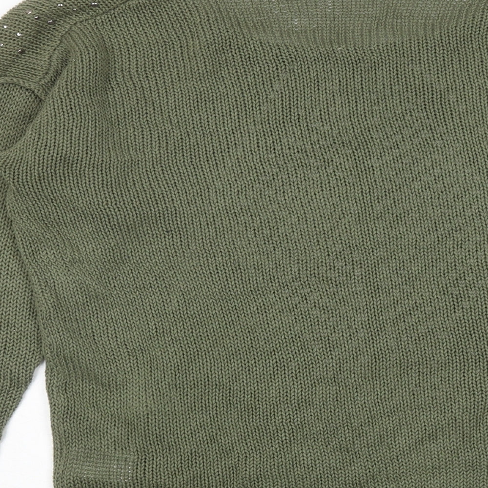 Womens UK Size M Fransa Green Pullover Jumper