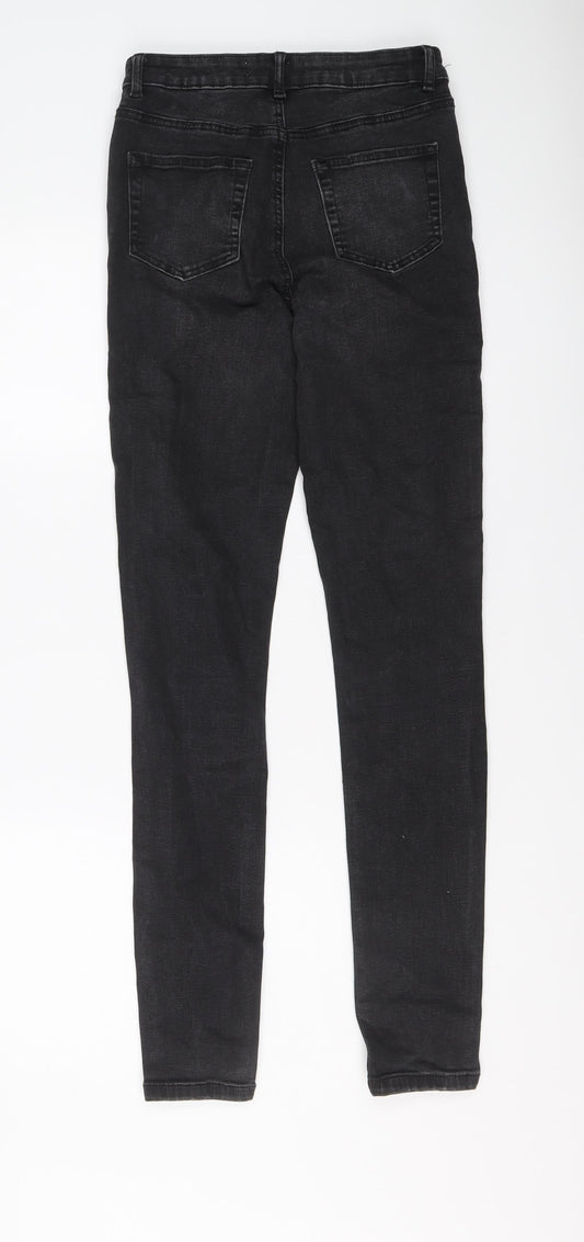 Denim & Co. Womens Black Cotton Skinny Jeans Size 10 L30 in Regular Button