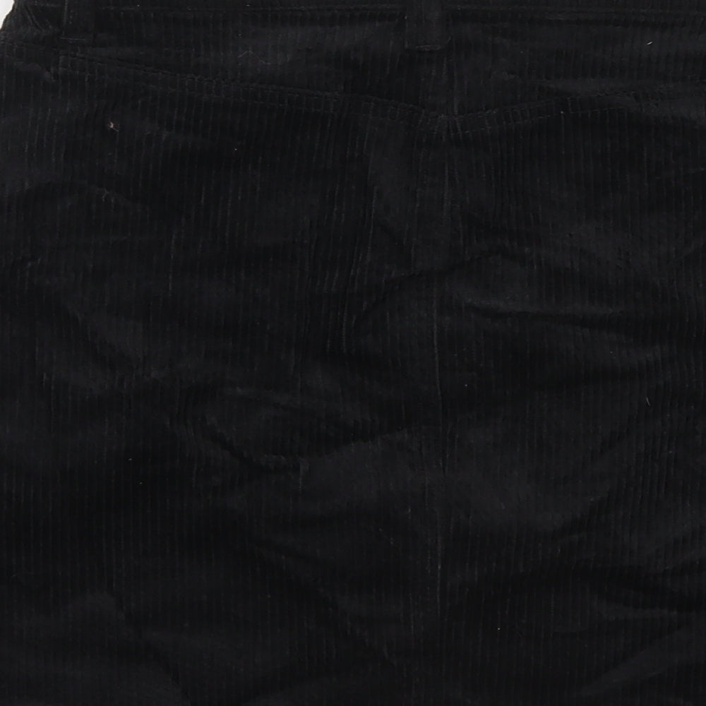 Monki Womens Black Cotton Mini Skirt Size 28 in Button