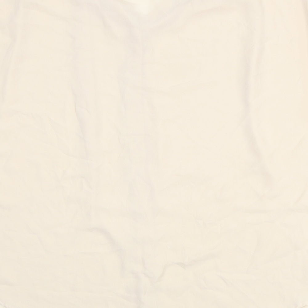 Womens UK Size S Zara Beige Basic Button-Up