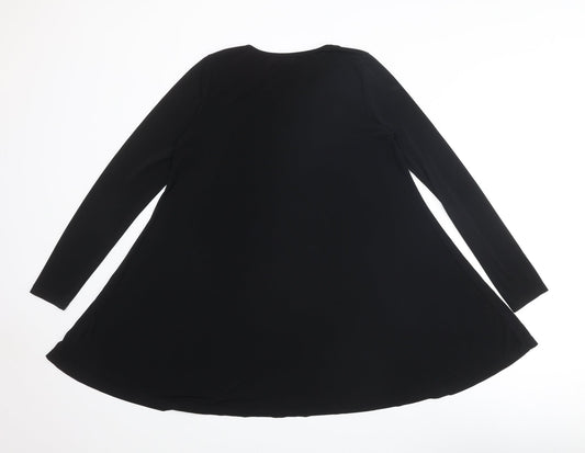 Glamorous Womens Black Polyester A-Line Size XS Round Neck Pullover