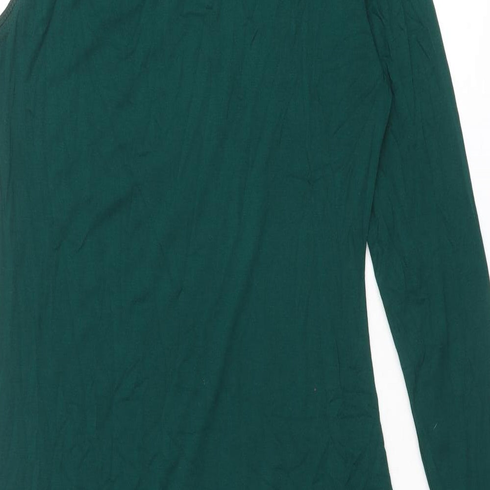 ASOS Womens Green Paisley Viscose Shift Size 18 One Shoulder Pullover