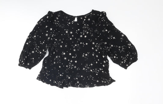Womens UK Size 10 New Look Black Basic Blouse