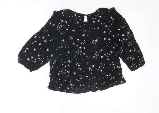 Womens UK Size 10 New Look Black Basic Blouse