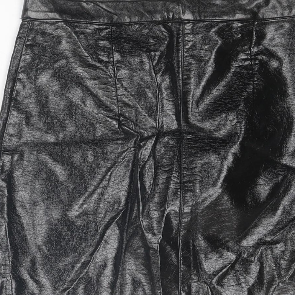 Divided by H&M Womens Black Viscose Mini Skirt Size 6 Zip