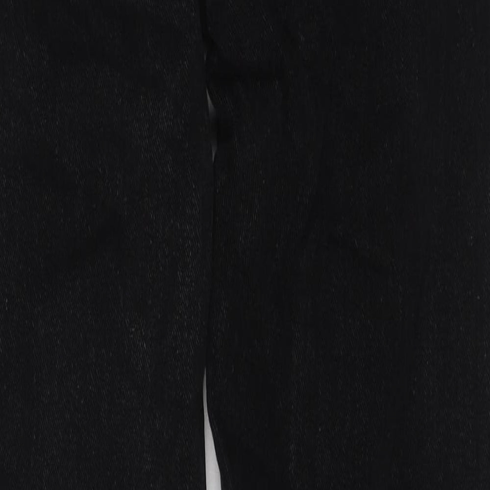 PRETTYLITTLETHING Womens Black Cotton Straight Jeans Size 6 Regular Zip