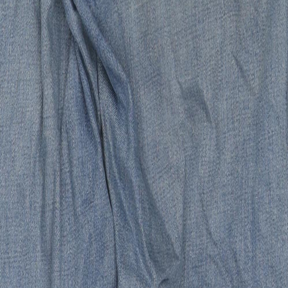 Topshop Womens Blue Cotton Straight Jeans Size 28 L36 in Regular Zip