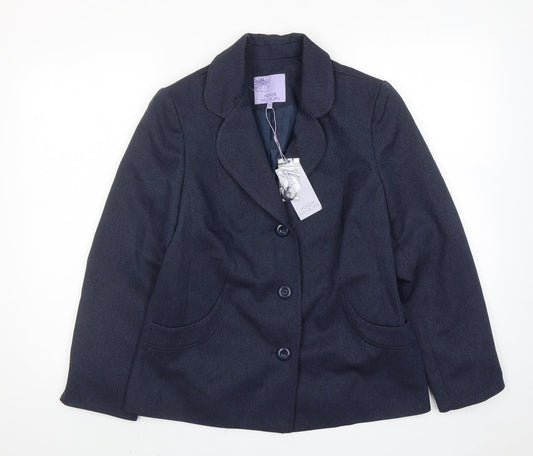 Womens UK Size 12 EWM Regular Blue Suit Jacket