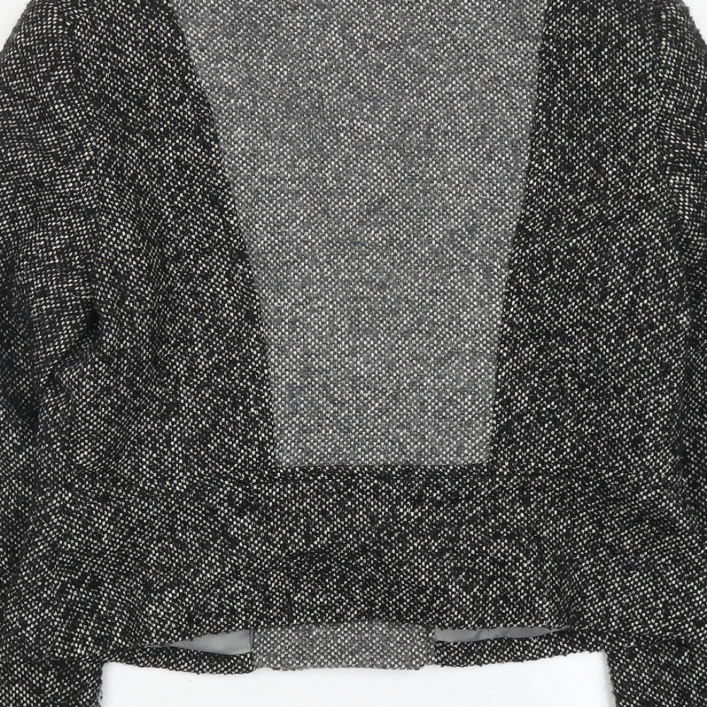 Autograph Womens Black Geometric Biker Jacket Size 12 Zip