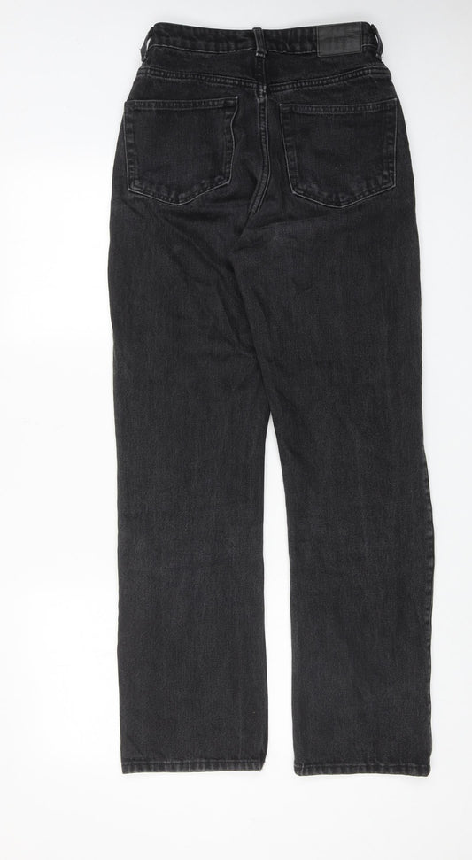 Womens UK Size 25 in Weekday Regular Fit Straight Black Jeans