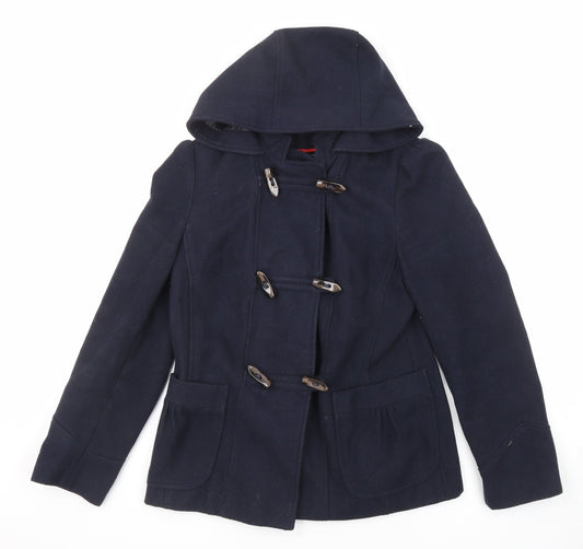 Womens UK Size 10 Red Herring Blue Overcoat