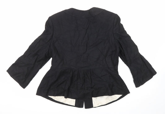 Principles Womens Black Jacket Size 14 Button