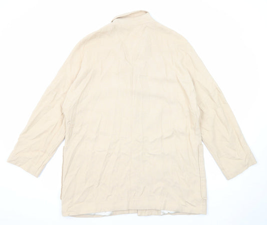H&M Womens Beige Jacket Blazer Size M Button