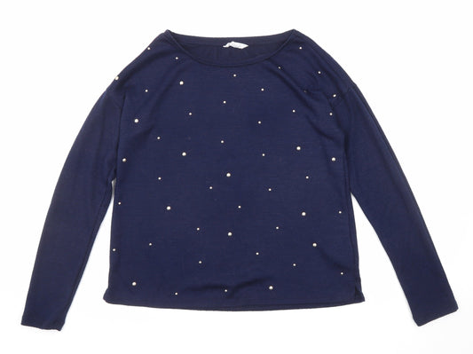Womens UK Size M Springfield Blue Pullover Jumper