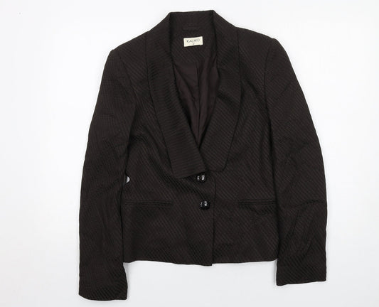 Additional front view of Kaliko women’s brown acetate jacket suit jacket, size UK 12