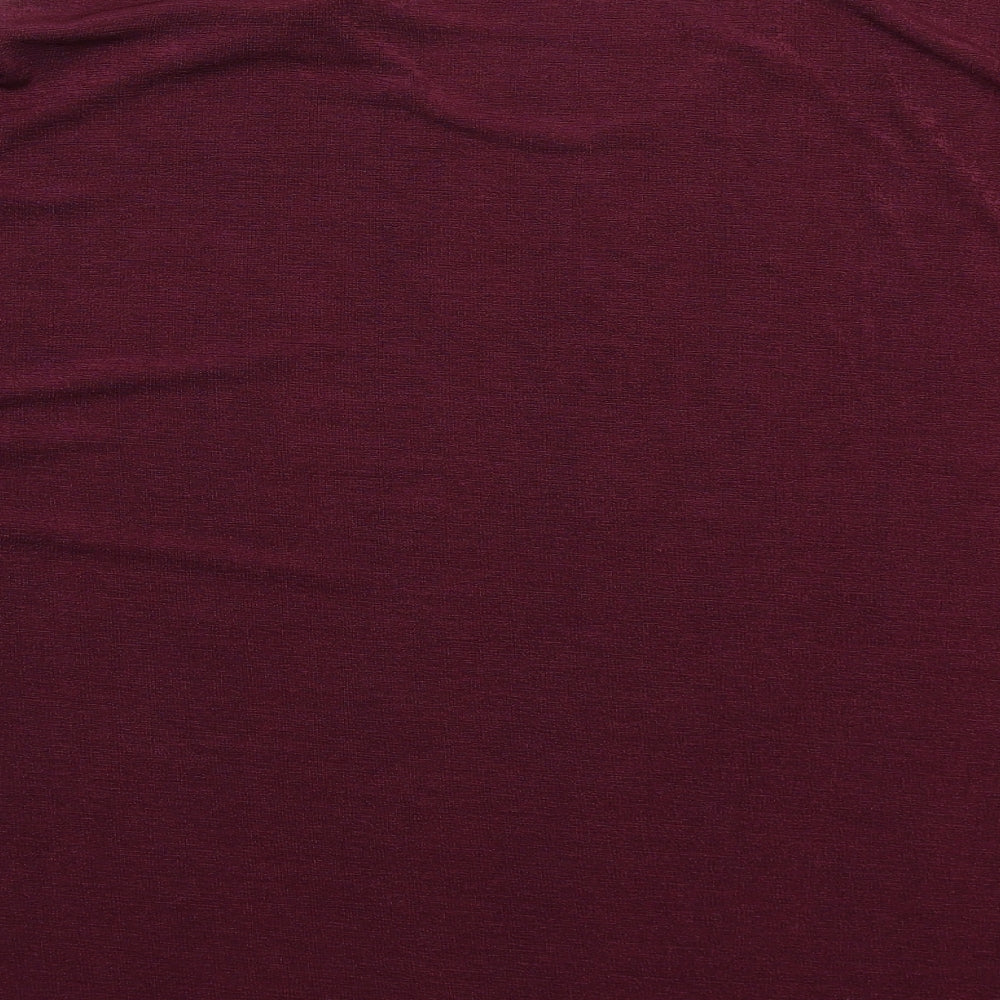 Classics Womens Purple Polyester Basic T-Shirt Size 32 Round Neck