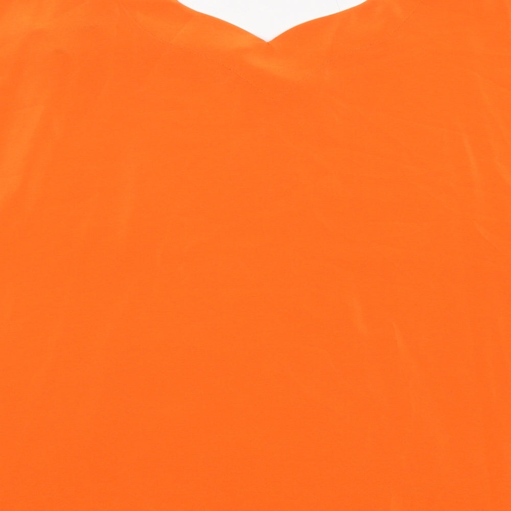 Profiles Womens Orange Polyester Basic T-Shirt Size 30 Round Neck