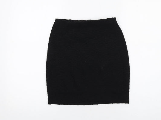 Jane Norman Womens Black Geometric Polyester Bandage Skirt Size 8