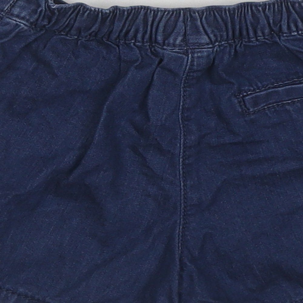 NEXT Girls Blue Cotton Boyfriend Shorts Size 4-5 Years Regular