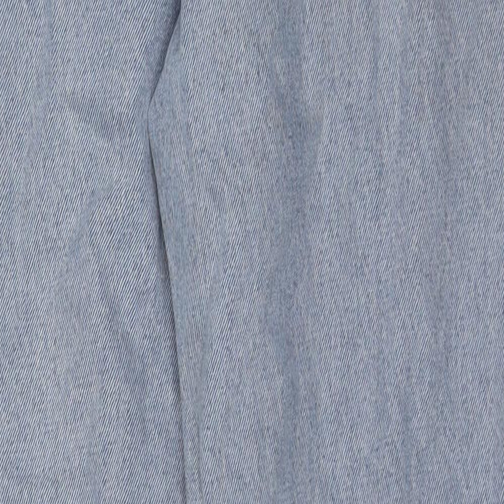 Denim & Co. Womens Blue Cotton Tapered Jeans Size 8 Regular Zip