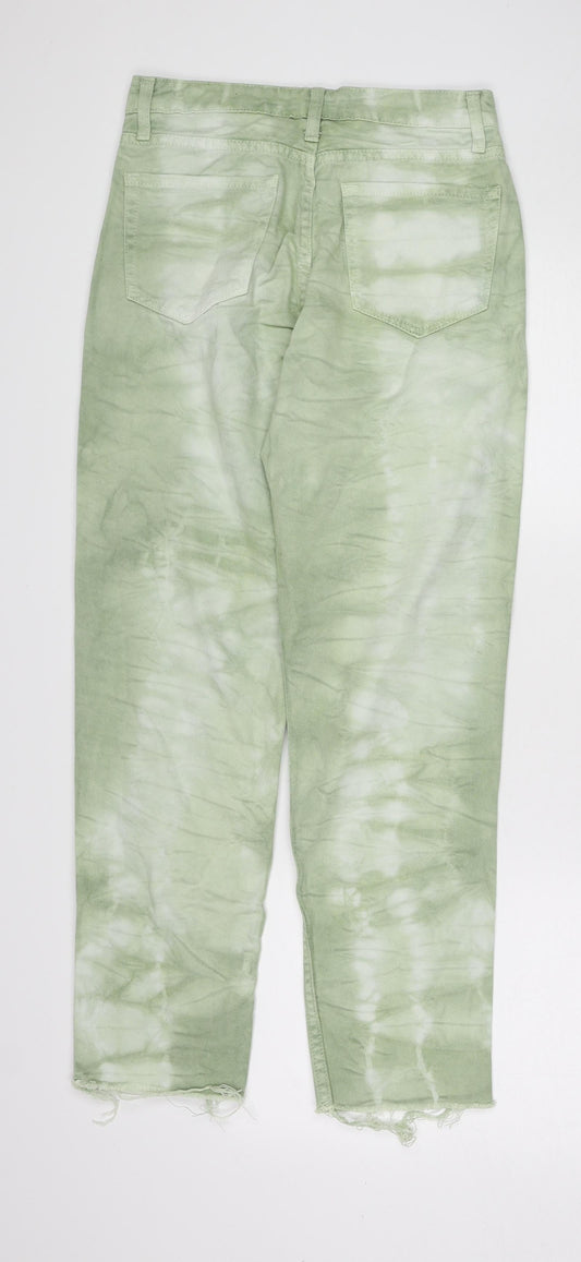 Womens UK Size 6 Stradivarius Regular Fit Straight Green Jeans