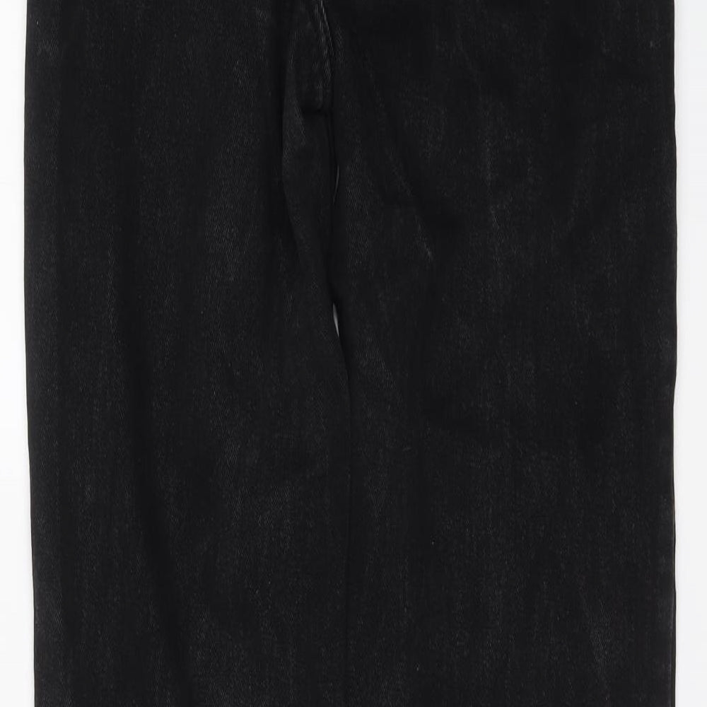 PRETTYLITTLETHING Womens Black Cotton Mom Jeans Size 6 L30 in Regular Button