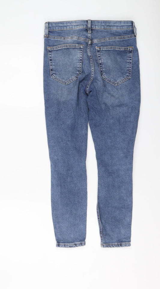 Topshop Womens Blue Cotton Straight Jeans Size 28 in L24 in Regular Button