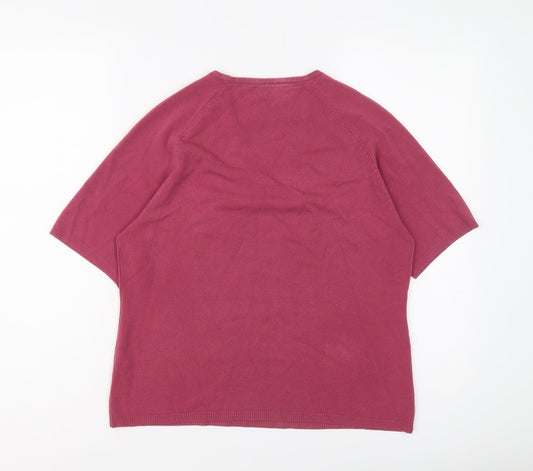 BHS Womens Pink Round Neck Acrylic Pullover Jumper Size 14