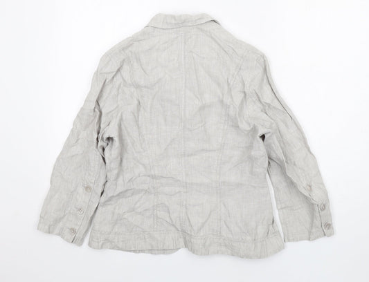 Olsen Womens Grey Jacket Size 12 Button