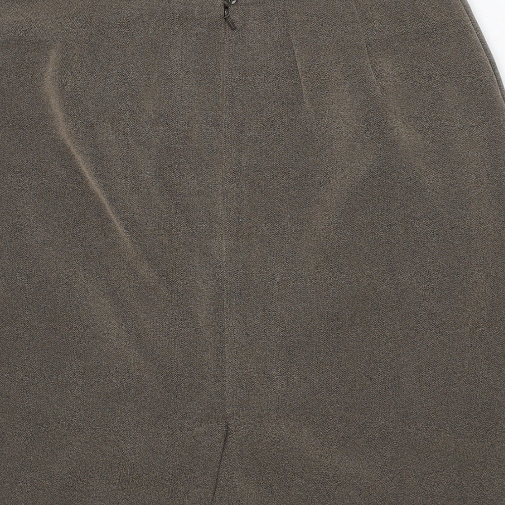 NEXT Womens Brown Polyester Straight & Pencil Skirt Size 12 Zip