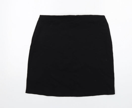 Marks and Spencer Womens Black Viscose A-Line Skirt Size 14