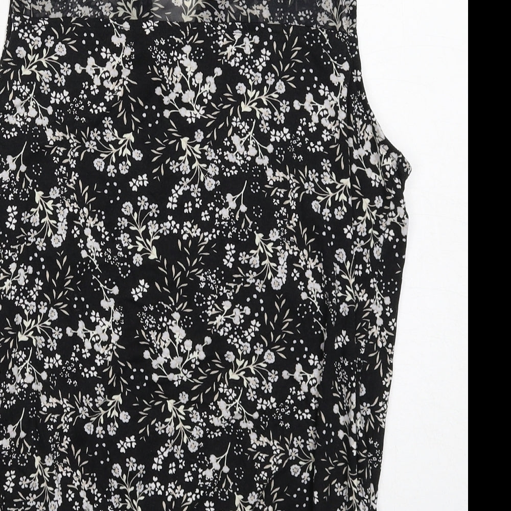 Womens UK Size 10 M&Co Black Basic Blouse