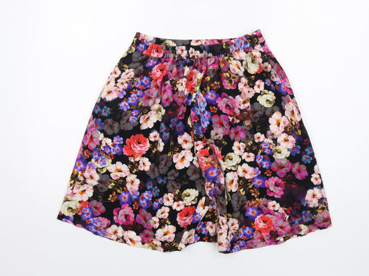 Oliver Bonas Womens Multicoloured Floral Polyester Swing Skirt Size 8