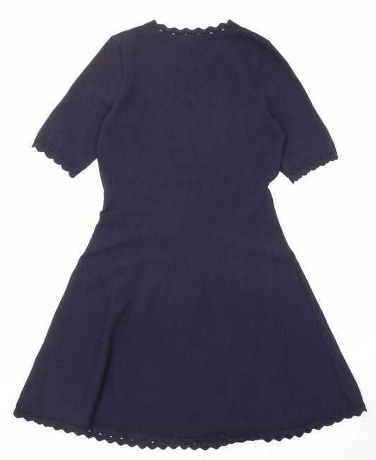 Ann Taylor Womens Blue Viscose Trapeze & Swing Size S Round Neck Pullover