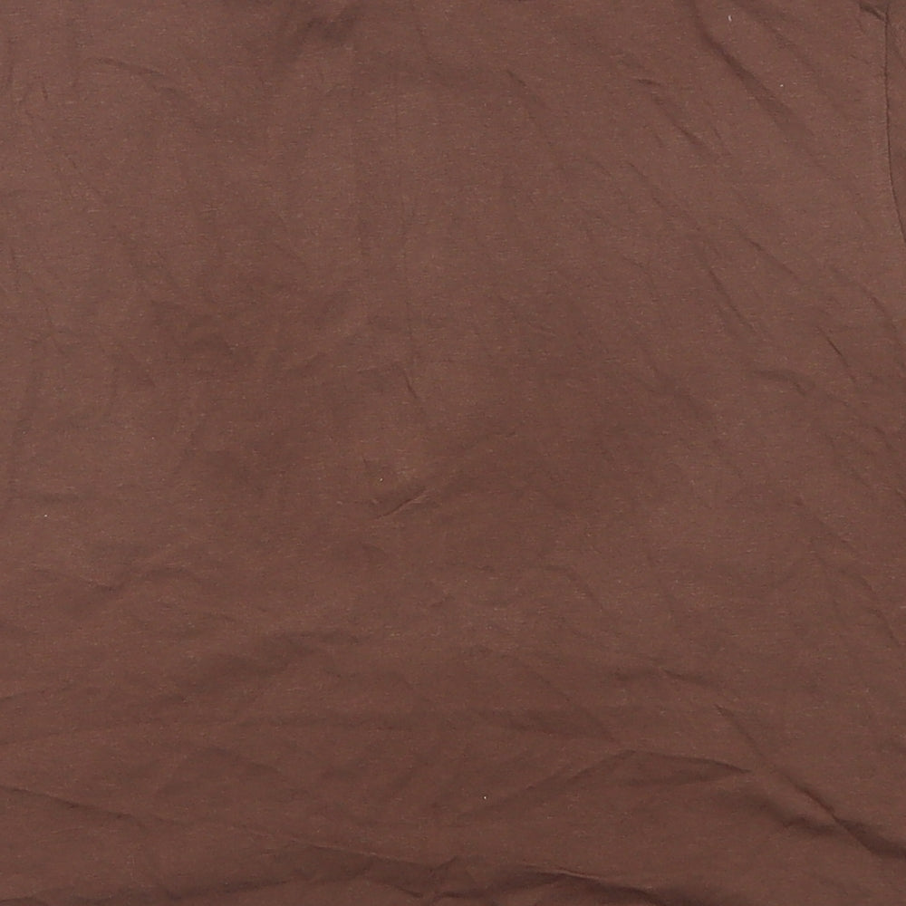 Womens UK Size L Divided by H&M Brown Basic T-Shirt