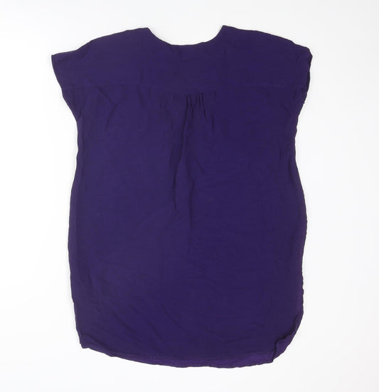 Phase Eight Womens Purple Viscose A-Line Size 12 V-Neck Pullover