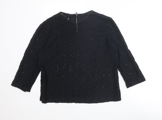Womens UK Size L Mango Black Basic Blouse