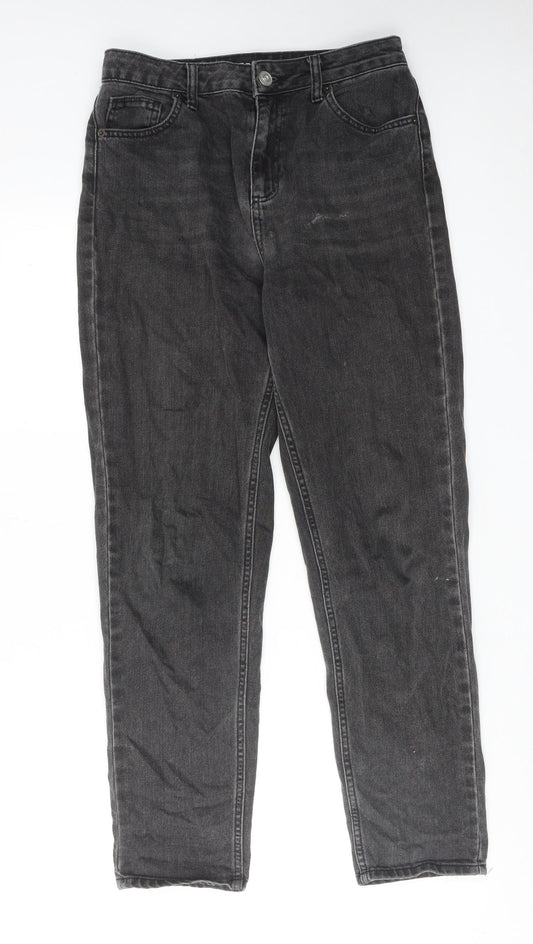 Additional front view of BDG women’s grey cotton skinny jeans, size UK 28, in, 32-inch leg regular zip