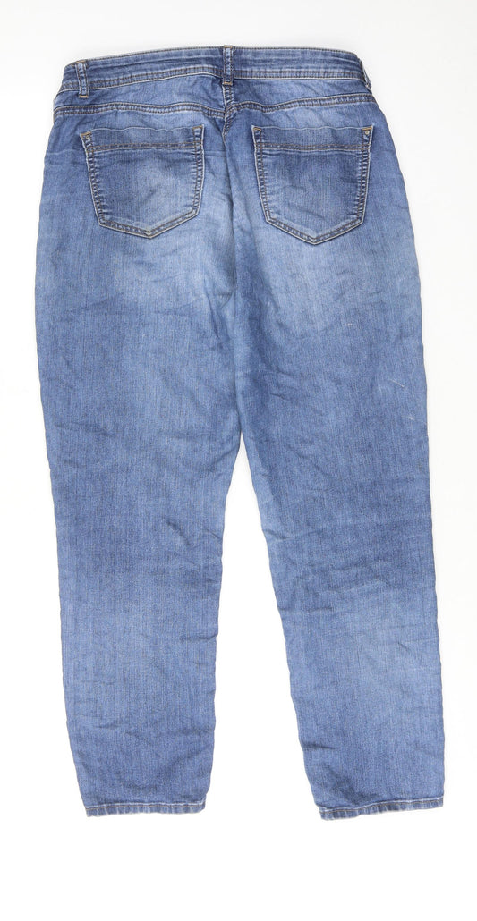 Womens UK Size 10 Wallis Regular Fit Straight Blue Jeans
