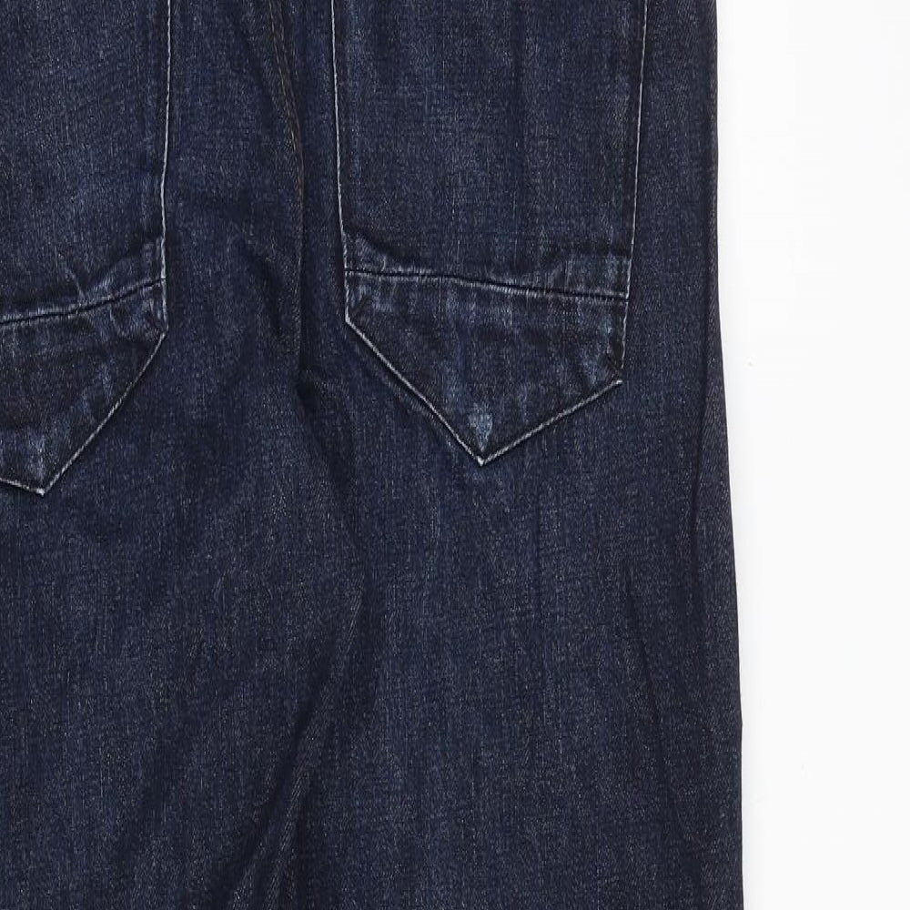 Luke Mens Blue Cotton Straight Jeans Size 35 in Regular Zip