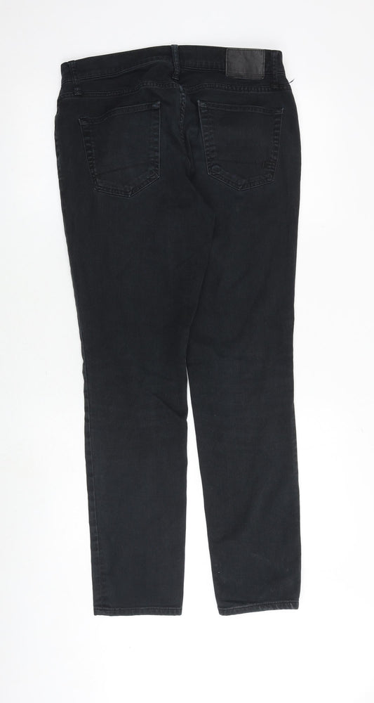 Aeropostale Mens Black Cotton Straight Jeans Size 31 in Slim Zip