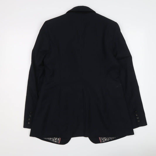 NEXT Womens Blue Polyester Jacket Suit Jacket Size 14
