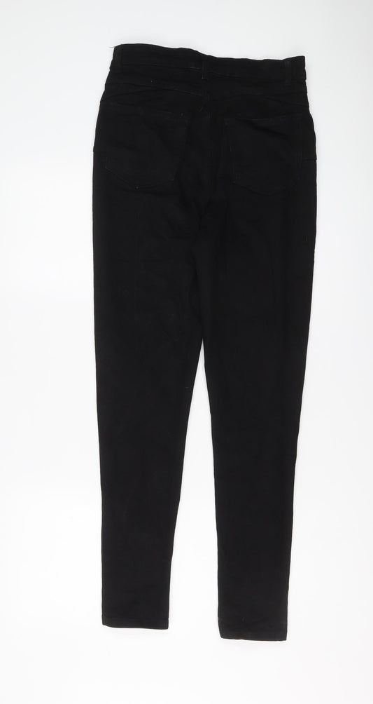 Boohoo Womens Black Cotton Skinny Jeans Size 8 L28 in Regular Button