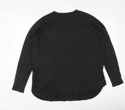 H&M Womens Grey Round Neck Polyester Pullover Jumper Size M